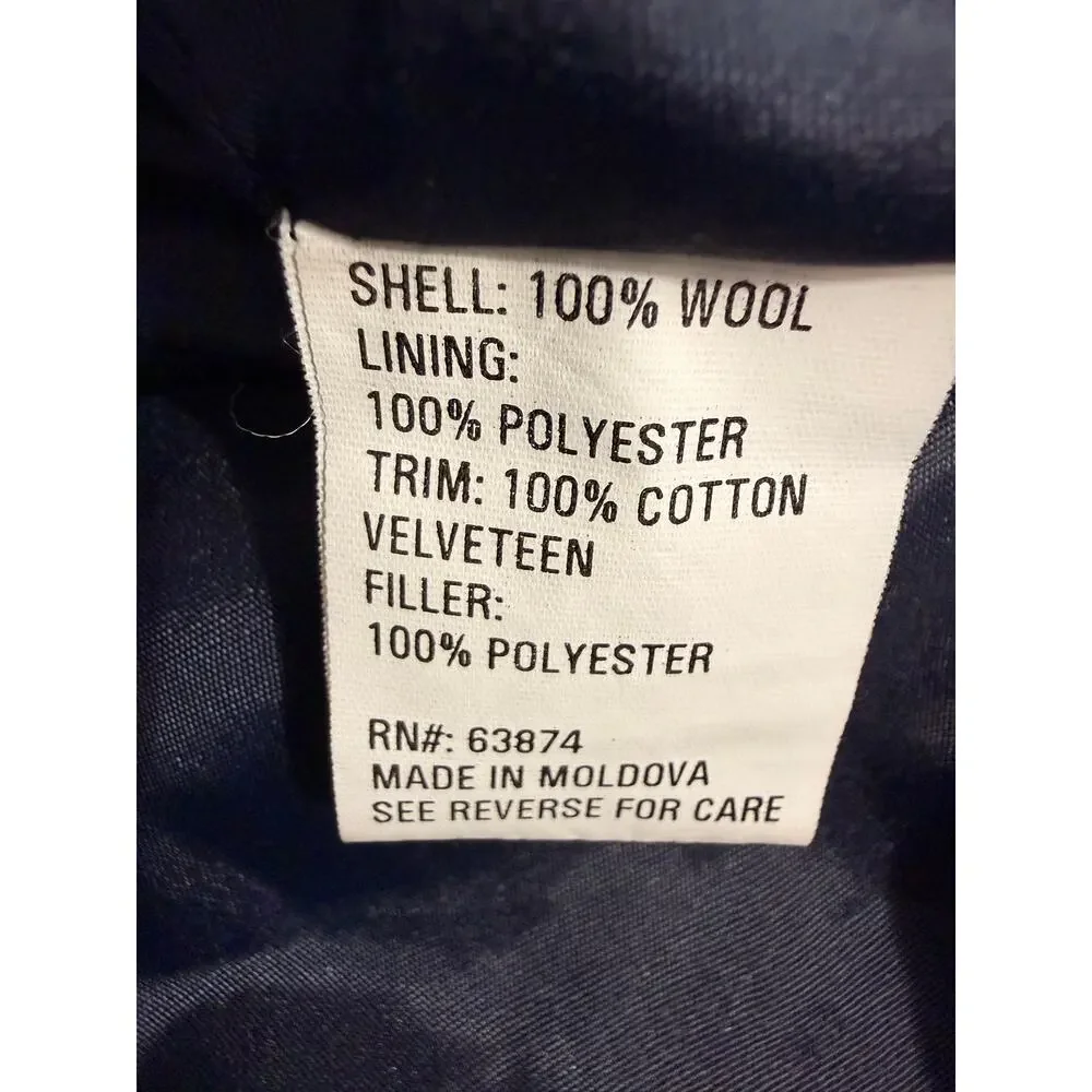 Vintage Young Gallery Navy Wool Military Coat Women’s Size 8 Double Breasted - Picture 8 of 9